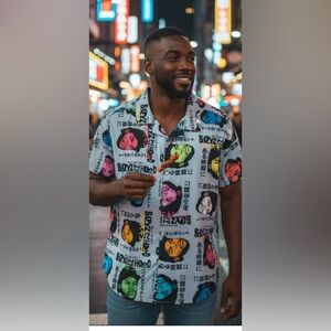 New- boys in the Hood 
Men's Graphic Print ITEA
Movie classic button down shirt